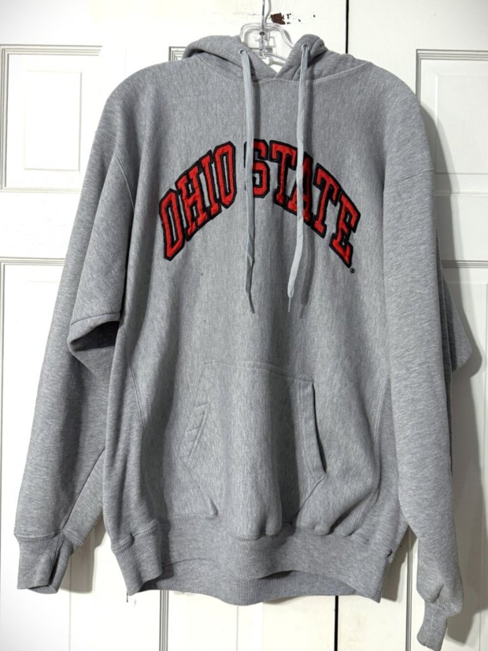 Vintage Ohio State Buckeyes Gray Steve And Barry's Heavyweight Hoodie Size Large